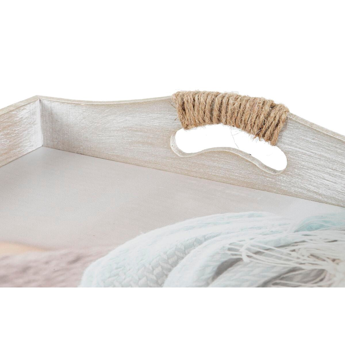 Set di Vassoi DKD Home Decor Beige Legno MDF (2 Pezzi) (40 x 30 x 6 cm) (2 Unità)