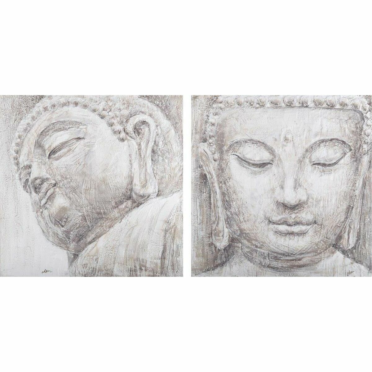 Quadro DKD Home Decor Buddha Orientale (80 x 3,5 x 80 cm) (2 Unità)