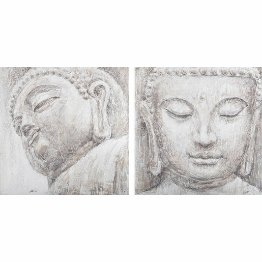 Quadro DKD Home Decor Buddha Orientale (80 x 3,5 x 80 cm) (2 Unità)