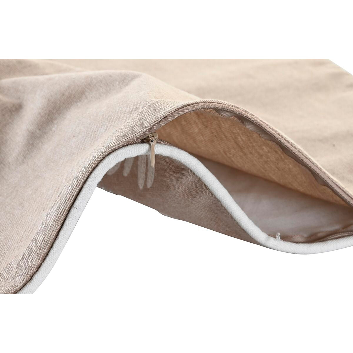 Fodera per cuscino DKD Home Decor Fogli Marrone (50 x 1 x 50 cm)