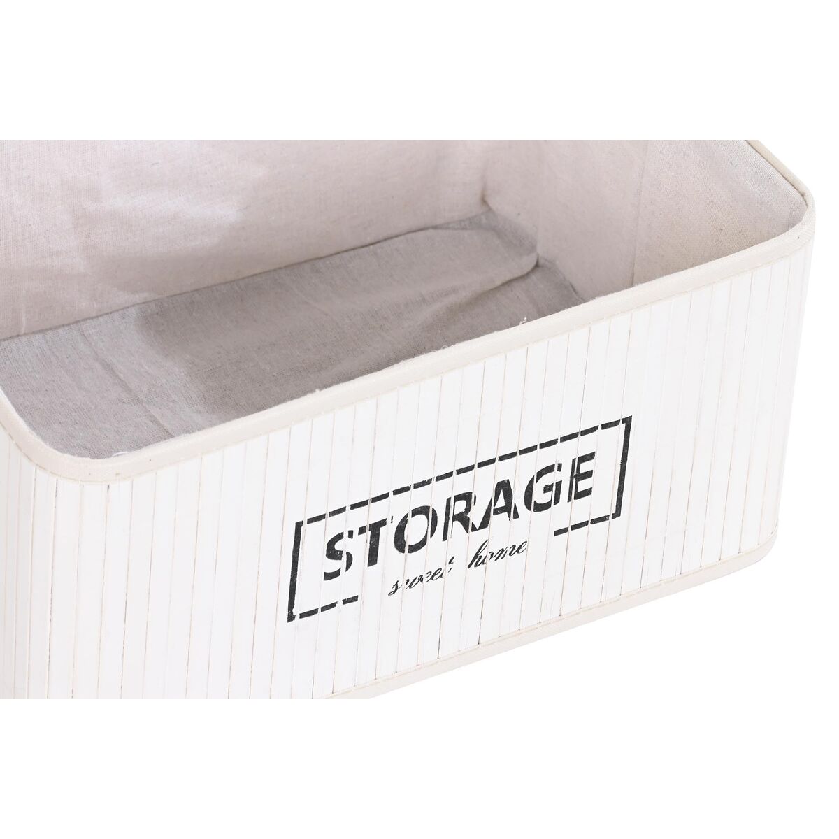 Set di Cesti DKD Home Decor Poliestere Bianco Bambù (40 x 30 x 46 cm)