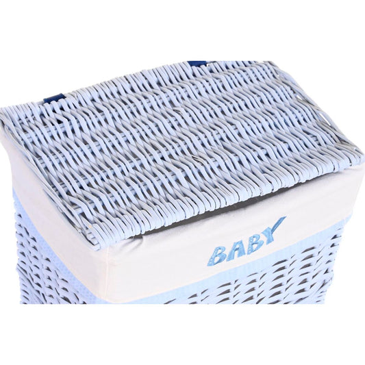 Set di Cesti DKD Home Decor Azzurro Poliestere Per bambini vimini (44 x 34 x 56 cm)