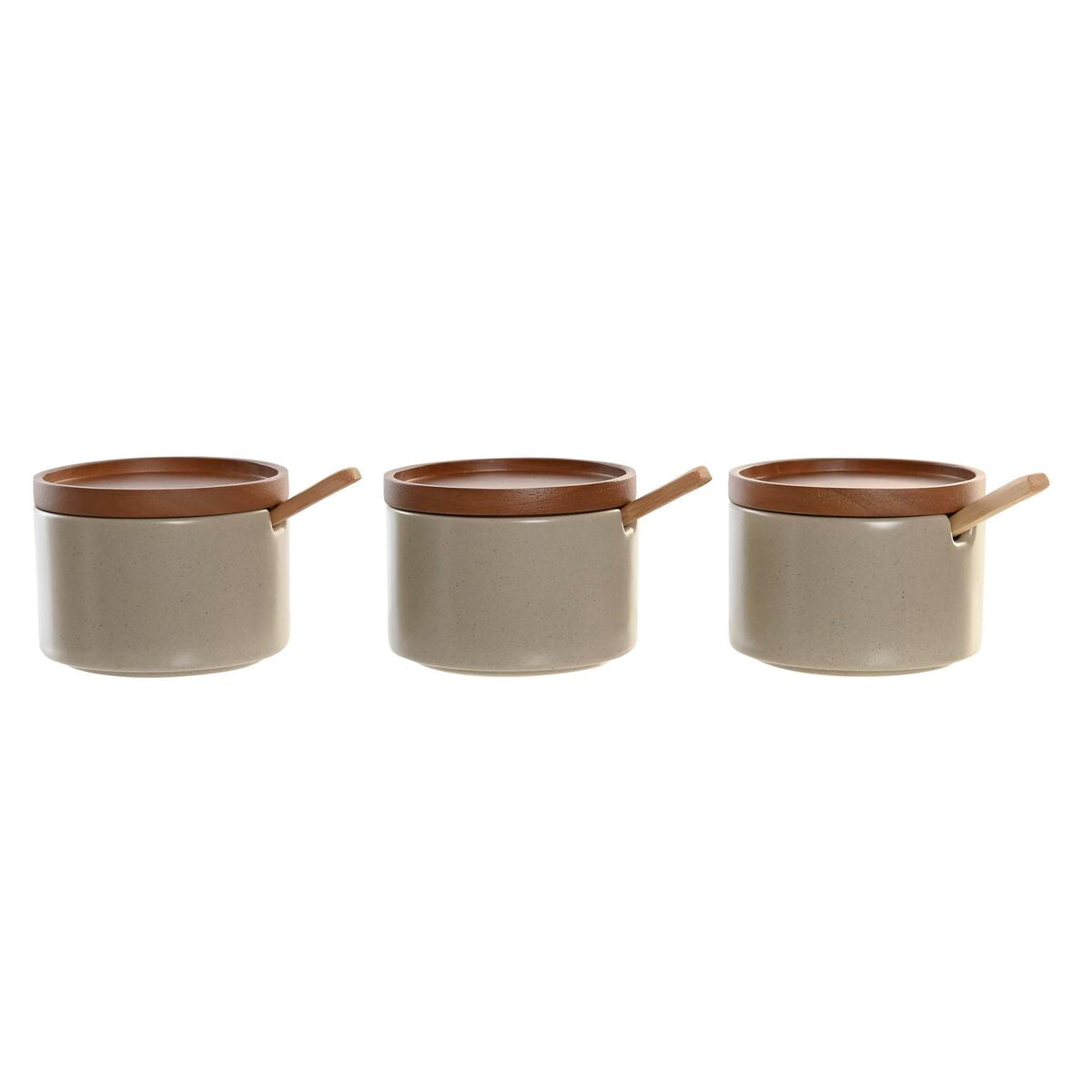 Portazucchero DKD Home Decor Legno d'albero della gomma 7 Pezzi (29 x 10 x 7 cm)