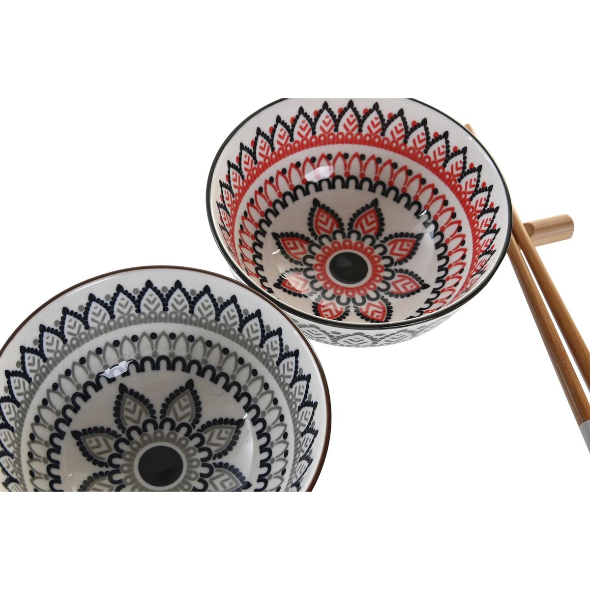 Set per Sushi DKD Home Decor Multicolore Bambù Mandala Gres Orientale (6 Pezzi)