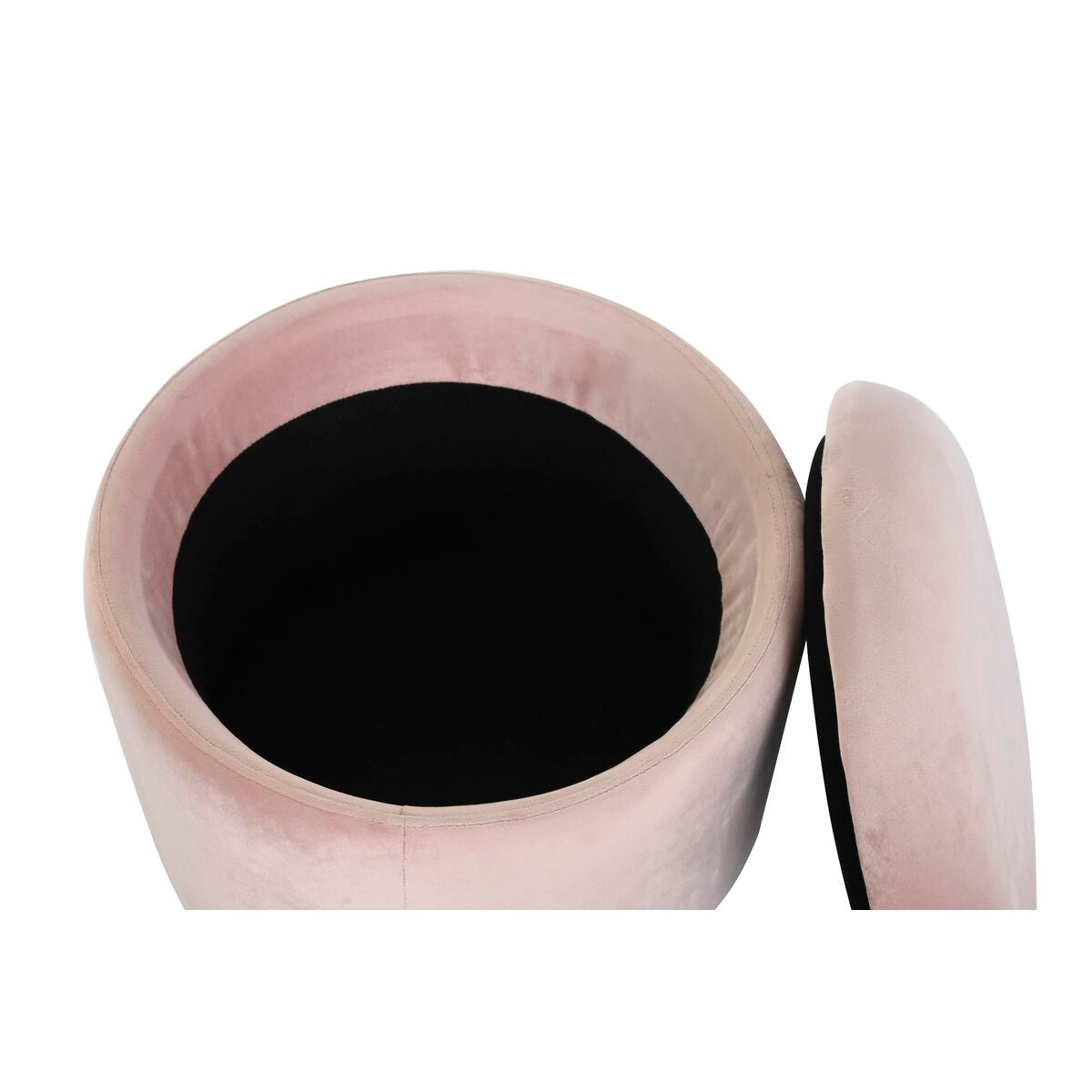 Poggiapiedi DKD Home Decor Nero Rosa Metallo Poliestere (42 x 42 x 42 cm)
