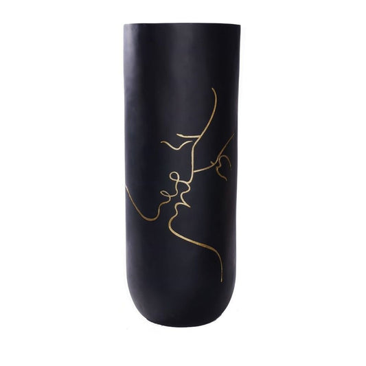 Vaso DKD Home Decor Nero Resina Moderno (35 x 35 x 90 cm)