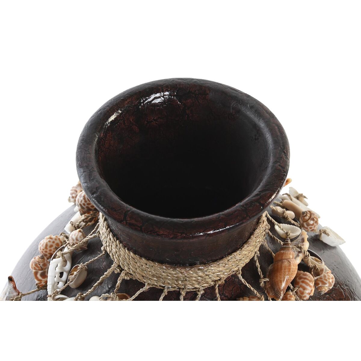 Vaso DKD Home Decor Multicolore Bambù Conchiglie (2 Unità) (30 x 30 x 32 cm)