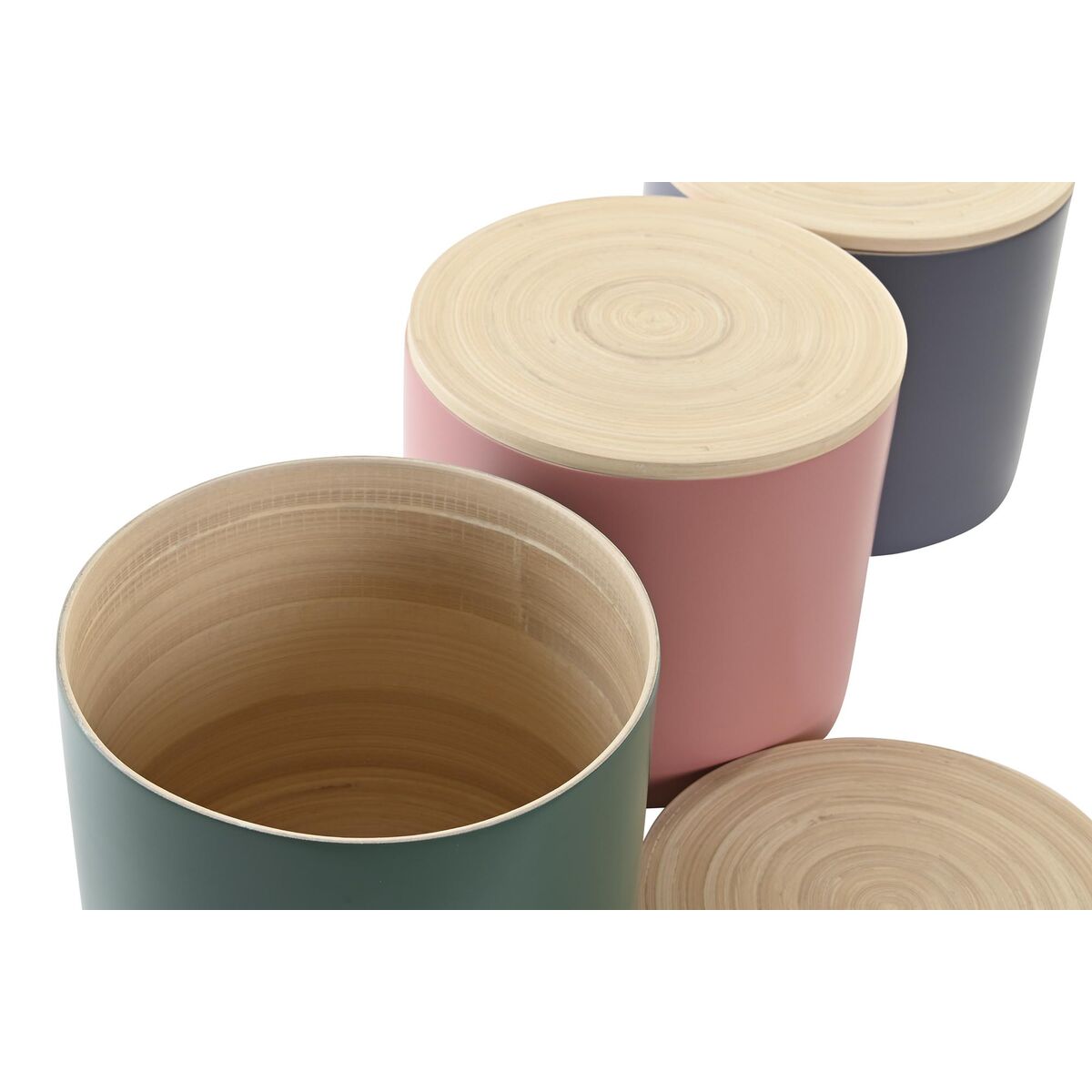 Barattolo DKD Home Decor 3 Unità Bambù (2,6 L) (18 x 18 x 16 cm)