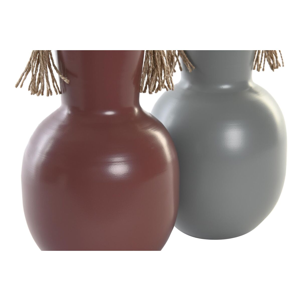 Vaso DKD Home Decor Grigio Metallo Terracotta (14 x 13 x 24 cm) (2 Unità)