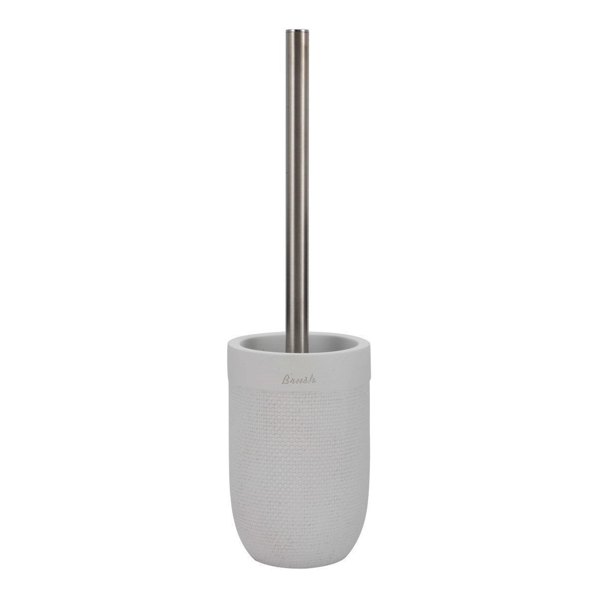 Scopino per il Bagno DKD Home Decor Cemento Acciaio inossidabile Bianco (10 x 10 x 37 cm)