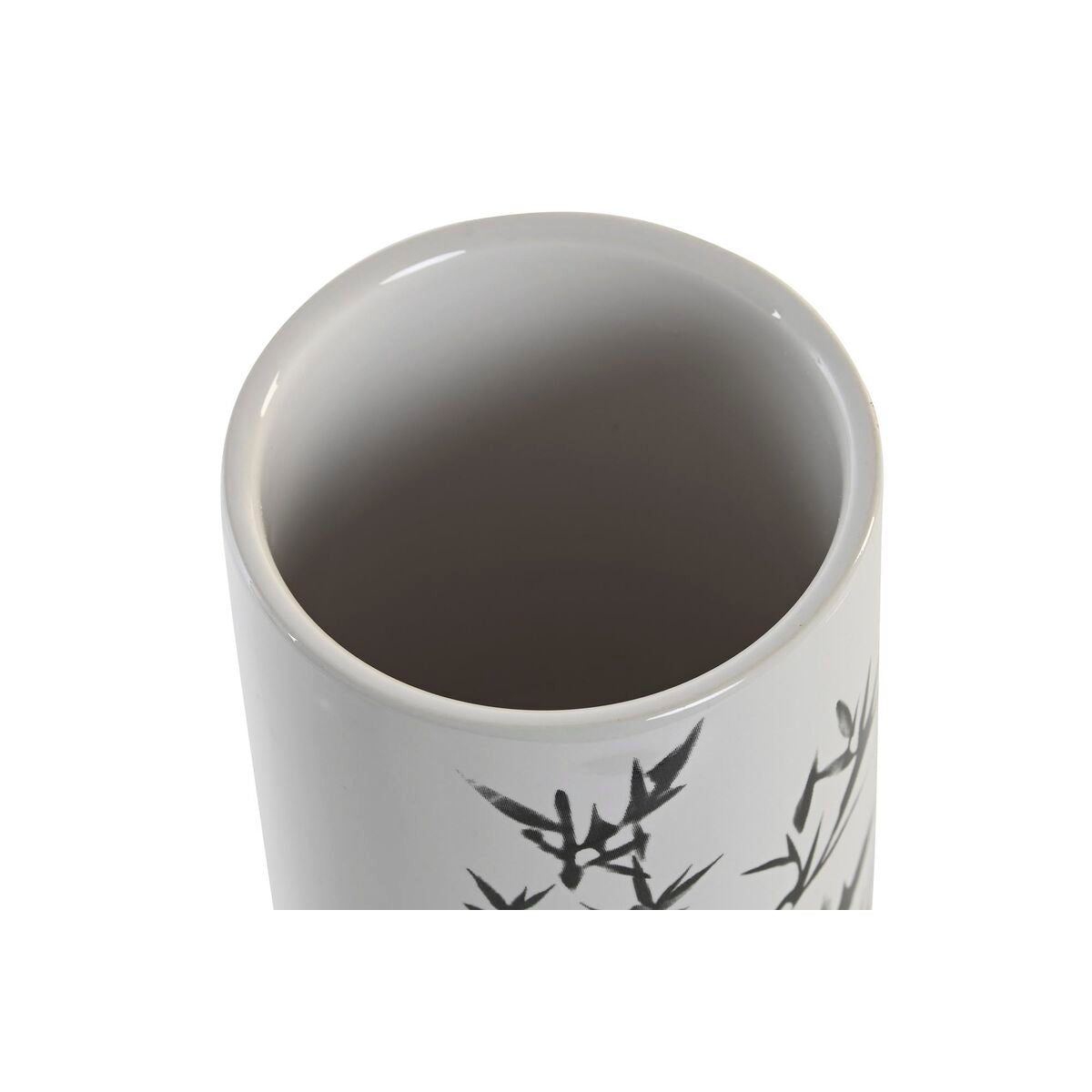 Portaspazzolini da Denti DKD Home Decor Nero Legno d'albero della gomma Bianco Gres (7,6 x 7,6 x 11 cm)