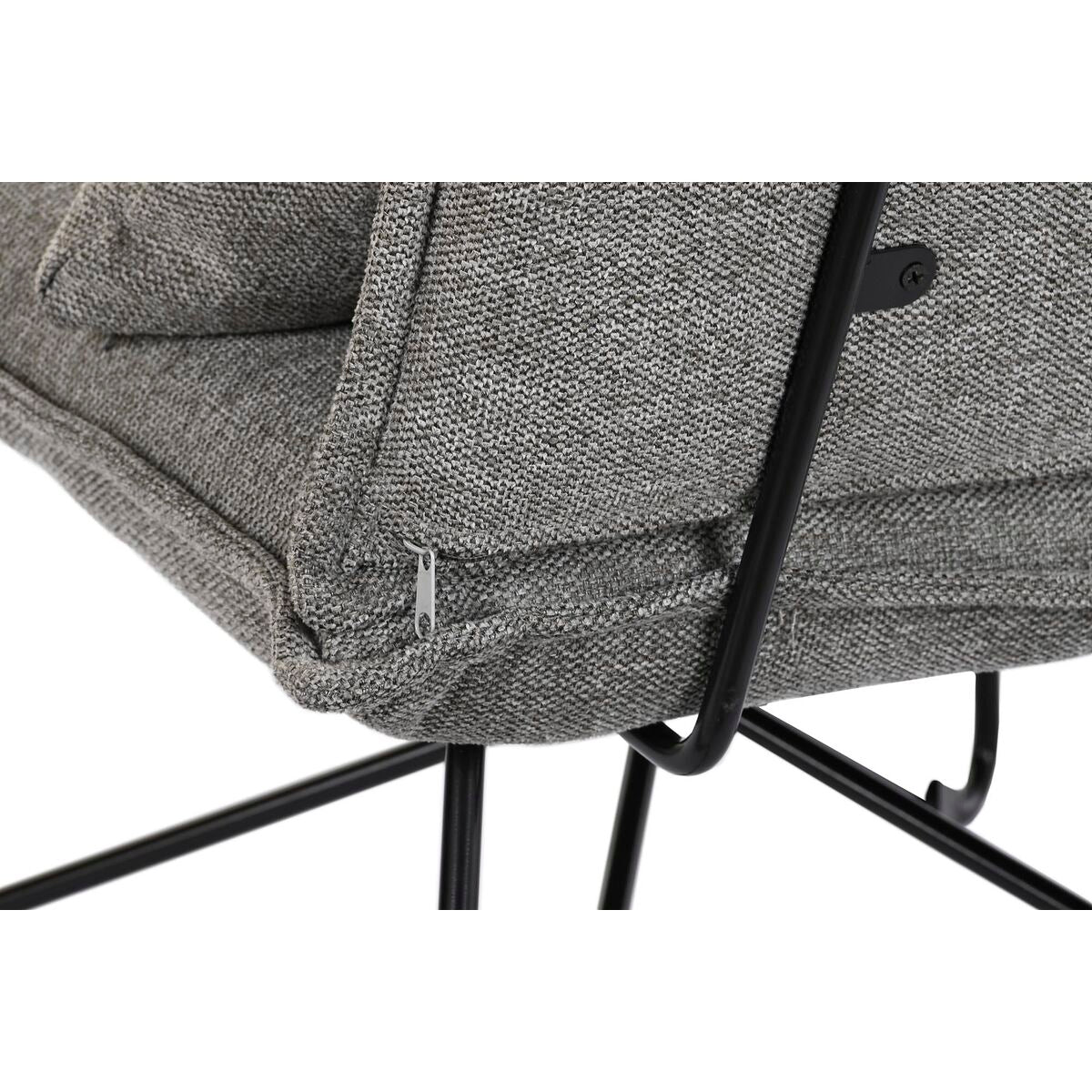 Poltrona DKD Home Decor Nero Grigio Metallo (66 x 78 x 75 cm)