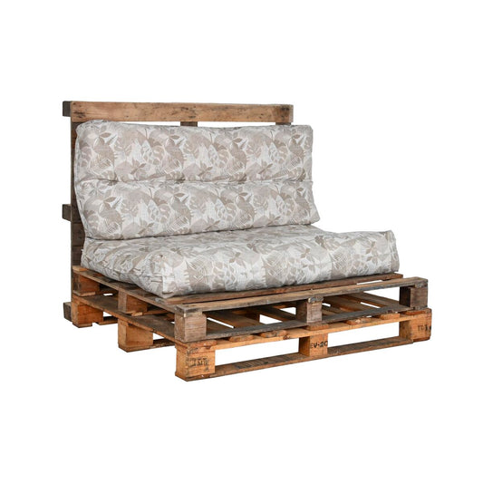 Cuscino DKD Home Decor Da terreno Grigio Alluminio Marrone Chiaro Foglia della pianta (120 x 80 x 16 cm)