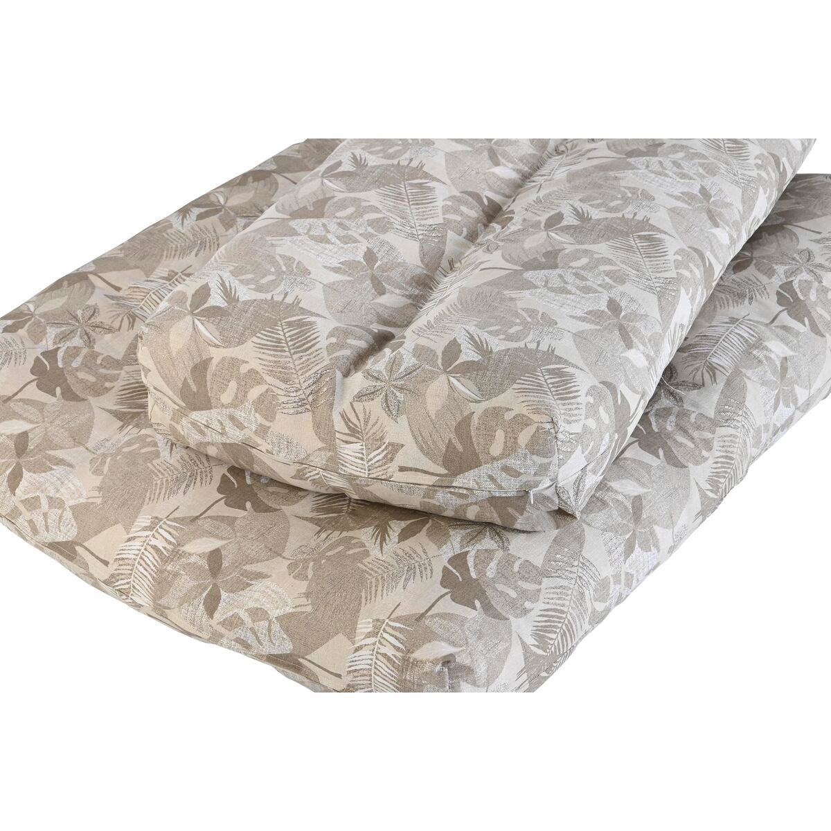 Cuscino DKD Home Decor Da terreno Grigio Alluminio Marrone Chiaro Foglia della pianta (120 x 80 x 16 cm)