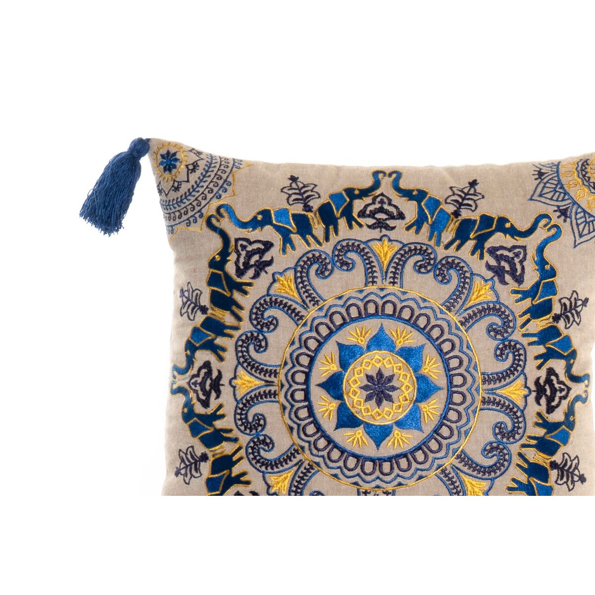 Cuscino DKD Home Decor Arancio Blu cielo Blu Marino Mandala (40 x 10 x 40 cm) (3 Unità)