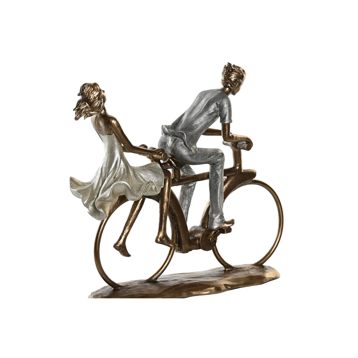 Statua Decorativa DKD Home Decor Rosa Dorato Bianco Resina Moderno (27 x 9,5 x 23 cm) (2 Unità)