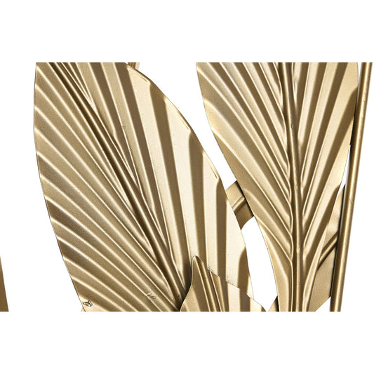 Decorazione da Parete DKD Home Decor 80 x 2 x 80 cm Dorato Tropicale Foglia della pianta