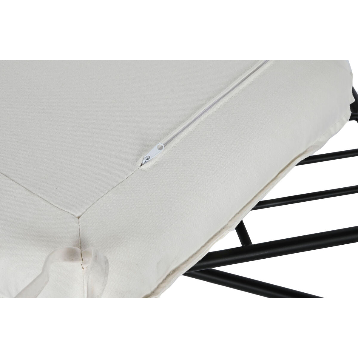Poggiapiedi Home ESPRIT Bianco Nero Metallo Città 75 x 50 x 45 cm