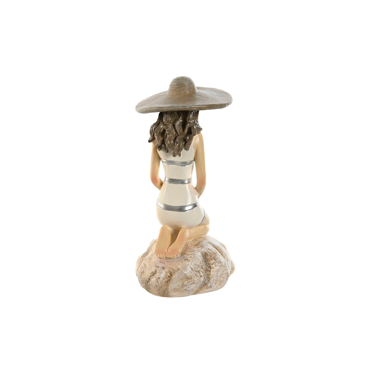 Statua Decorativa Home ESPRIT Bianco Beige Donna Mediterraneo 12 x 8,5 x 20 cm (2 Unità)