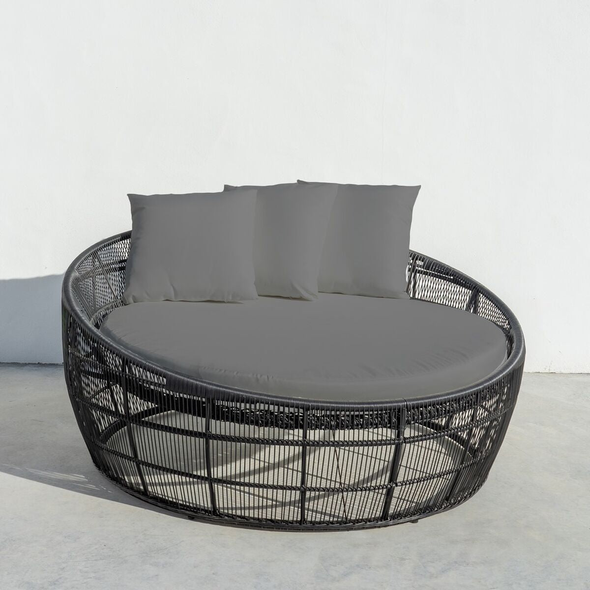 Lettino prendisole Dido 160 x 160 x 76 cm Rotondo Nero