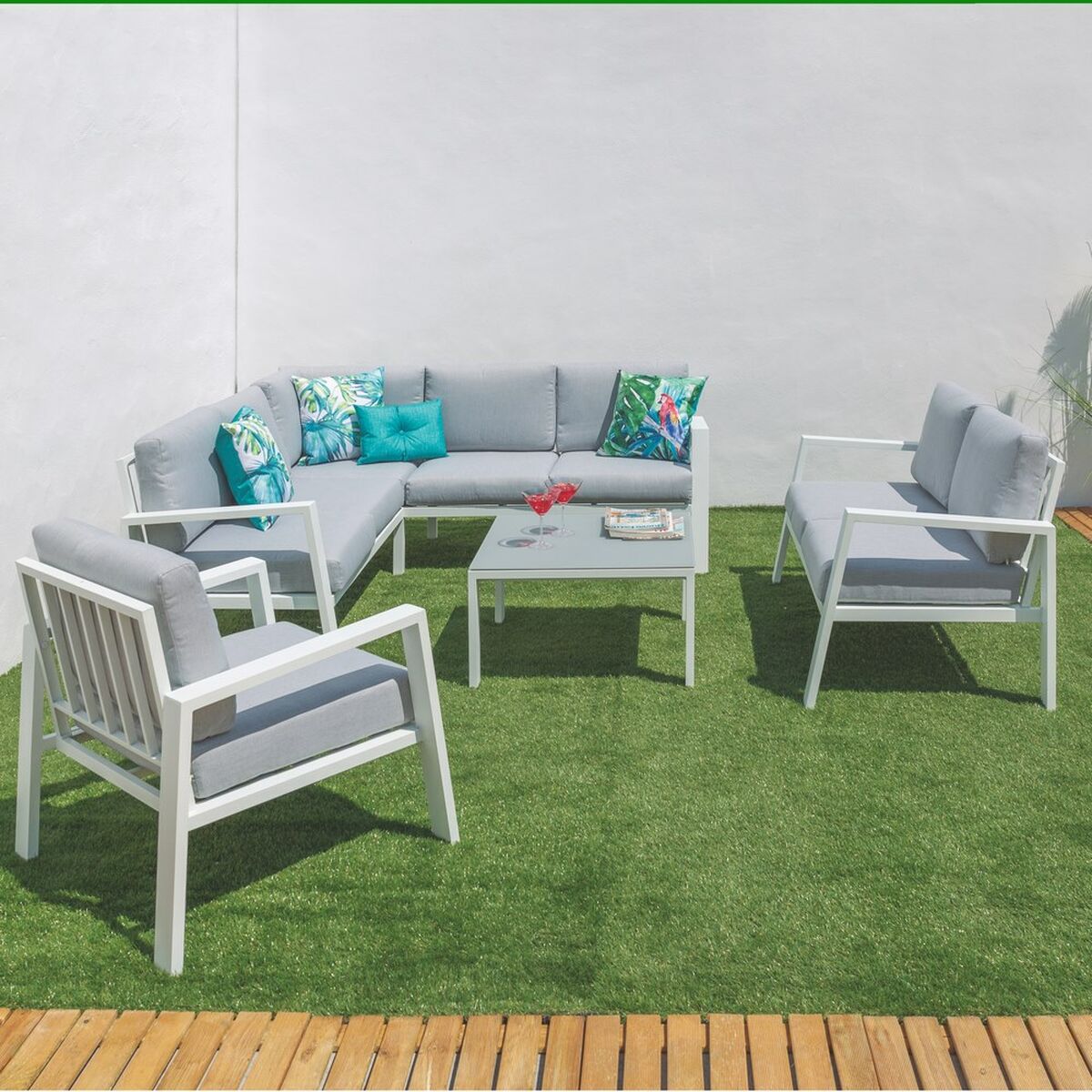 Divano a 2 Piazze Thais 132,20 x 74,80 x 73,30 cm Alluminio