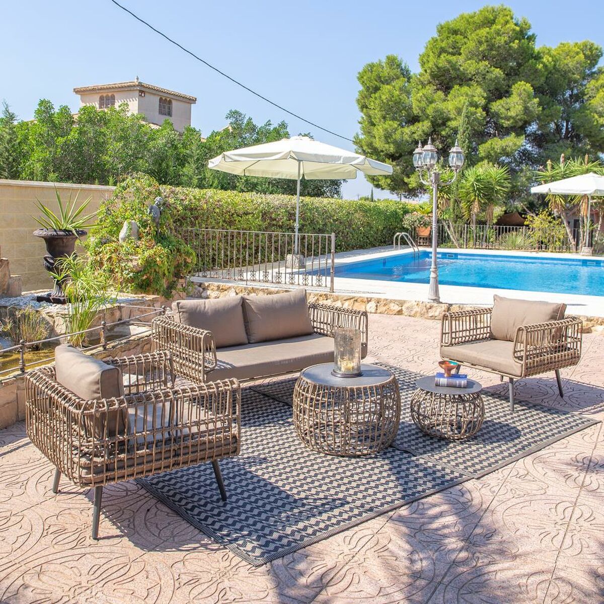 Poltrona da Giardino Ariki 83 x 84 x 67 cm rattan sintetico Acciaio