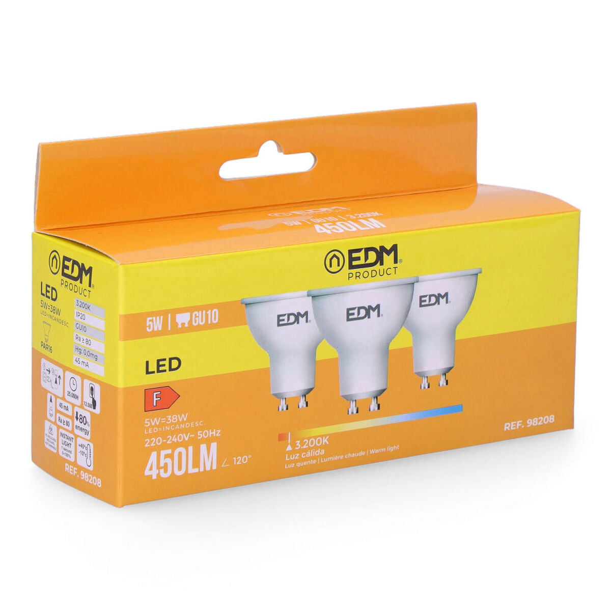 Lampadina LED EDM 5 W GU10 450 lm F (3200 K)