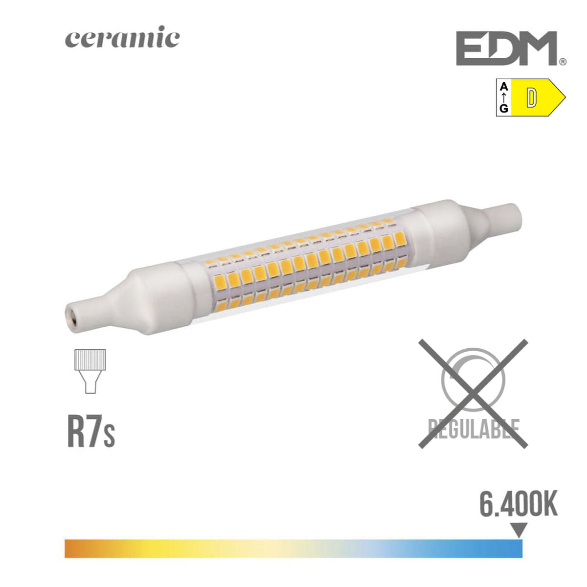 Lampadina LED EDM D 9 W R7s 1100 Lm (6400K)