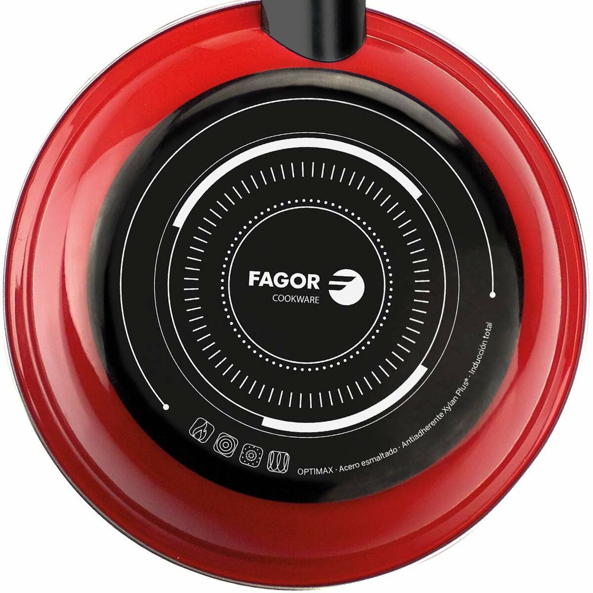 Padella FAGOR Optimax Rosso Acciaio Smaltato (Ø 28 cm)