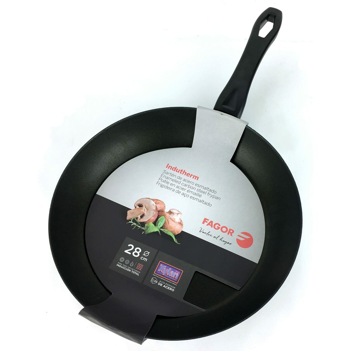 Padella FAGOR Indutherm Nero Acciaio Smaltato (Ø 28 cm)