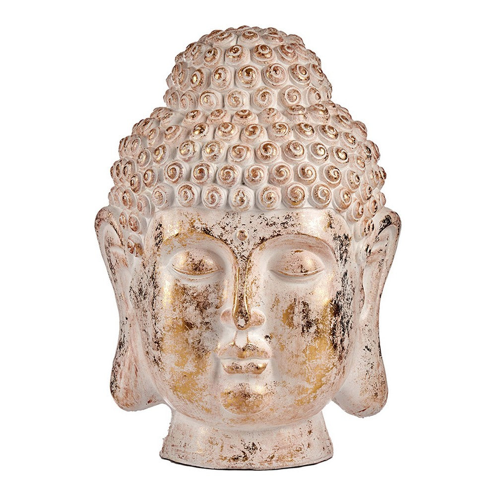 Statua Buddha Testa Bianco/Dorato Poliresina