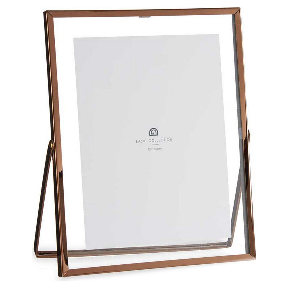 Cornice Portafoto Doppia Vetro Metallo (20,5 x 1 x 25,2 cm) (15 x 20 cm)