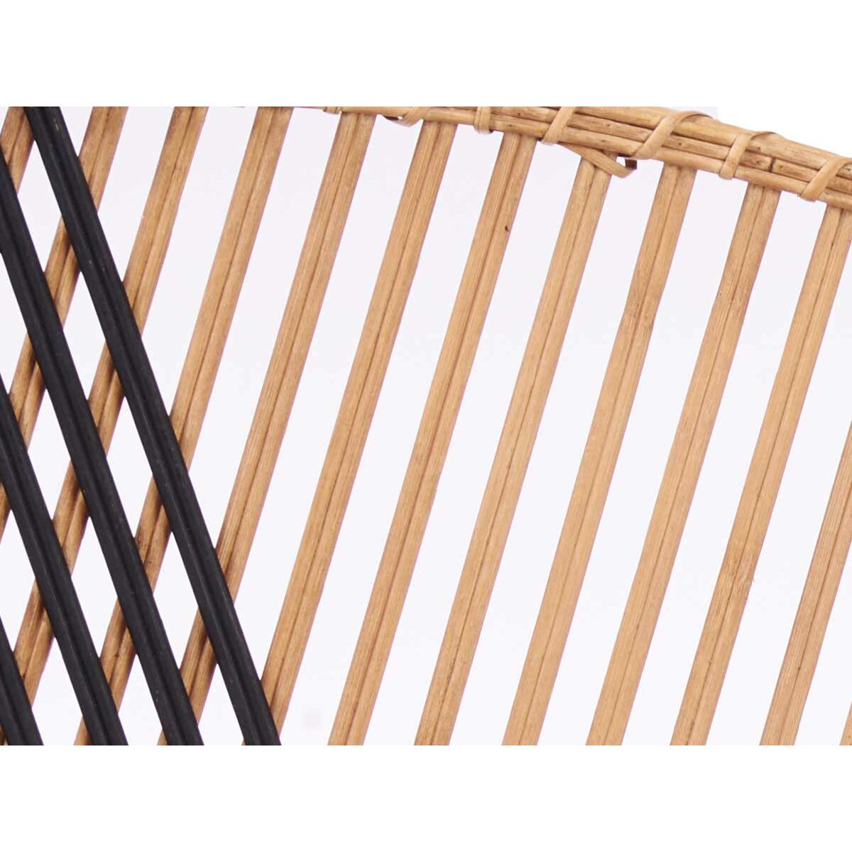 Testiera del Letto Triangolo Marrone Nero Rattan 160 x 80,5 x 2 cm