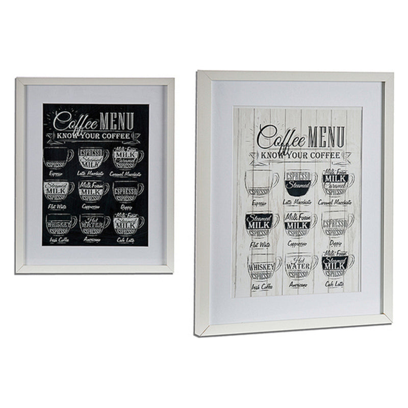 Quadro Coffee Menu Legno (3 x 53 x 43 cm) (43 x 3 x 53 cm)