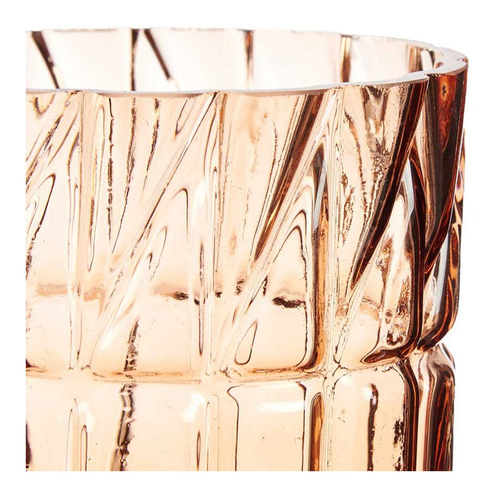 Vaso Intaglio Vetro Rame (13 x 26,5 x 13 cm)