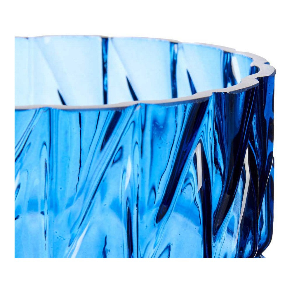 Vaso Intaglio Vetro Azzurro (13 x 26,5 x 13 cm)