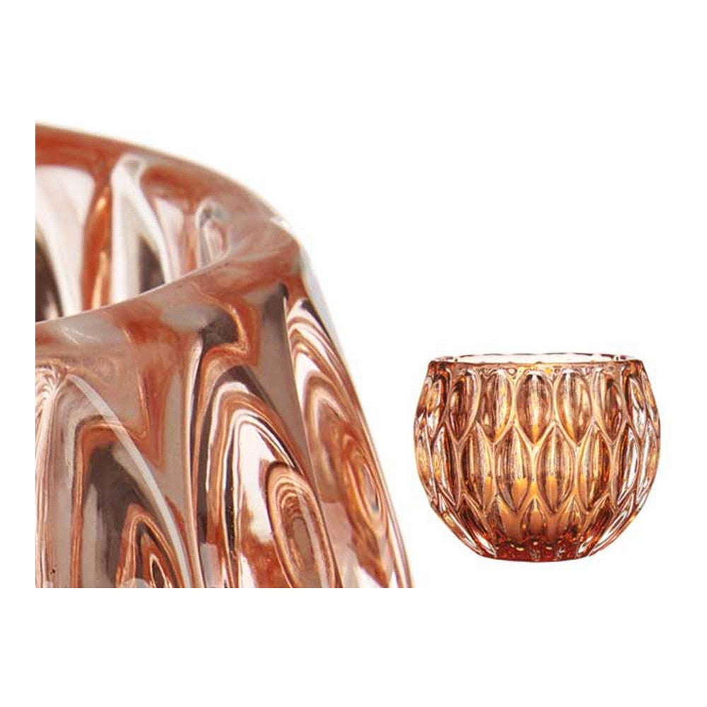 Portacandele Esagoni Vetro Rame (11 x 9 x 11 cm)