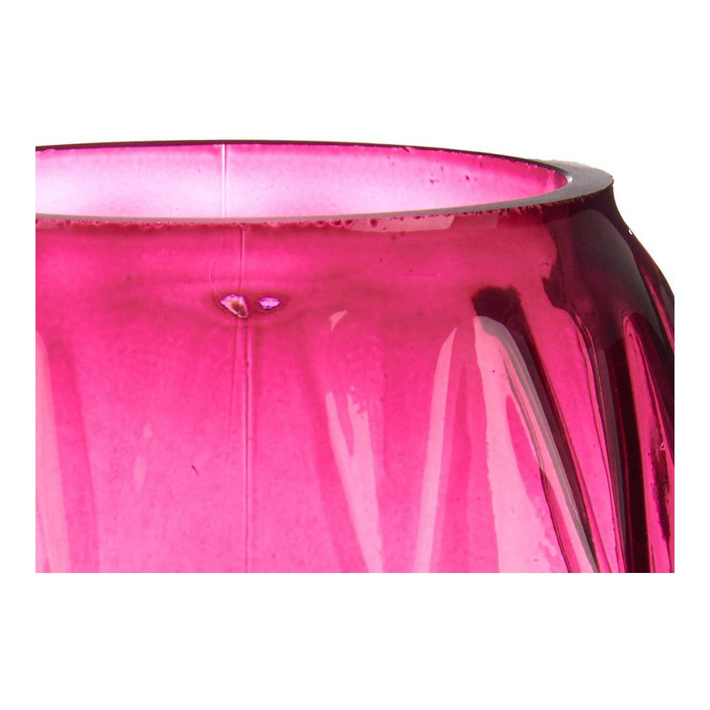Vaso Rosa Intaglio Rombos Vetro (13,5 x 19 x 13,5 cm)