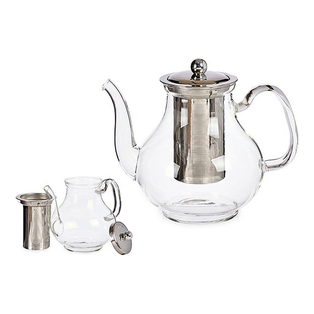 Teiera Classic Grande Vetro Trasparente Acciaio (1100 ml)