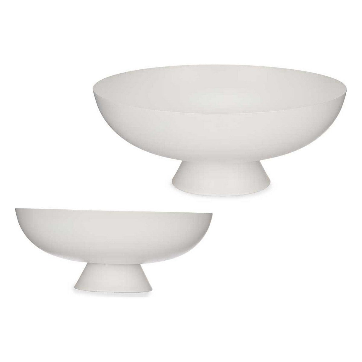 Centrotavola Rotondo Metallo Bianco (35,5 x 13,5 x 35,5 cm)