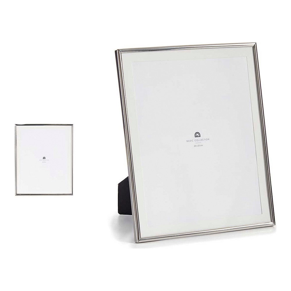 Cornice Portafoto Argentato Vetro Acciaio (14,5 x 28 x 23 cm) (20 x 25 cm)
