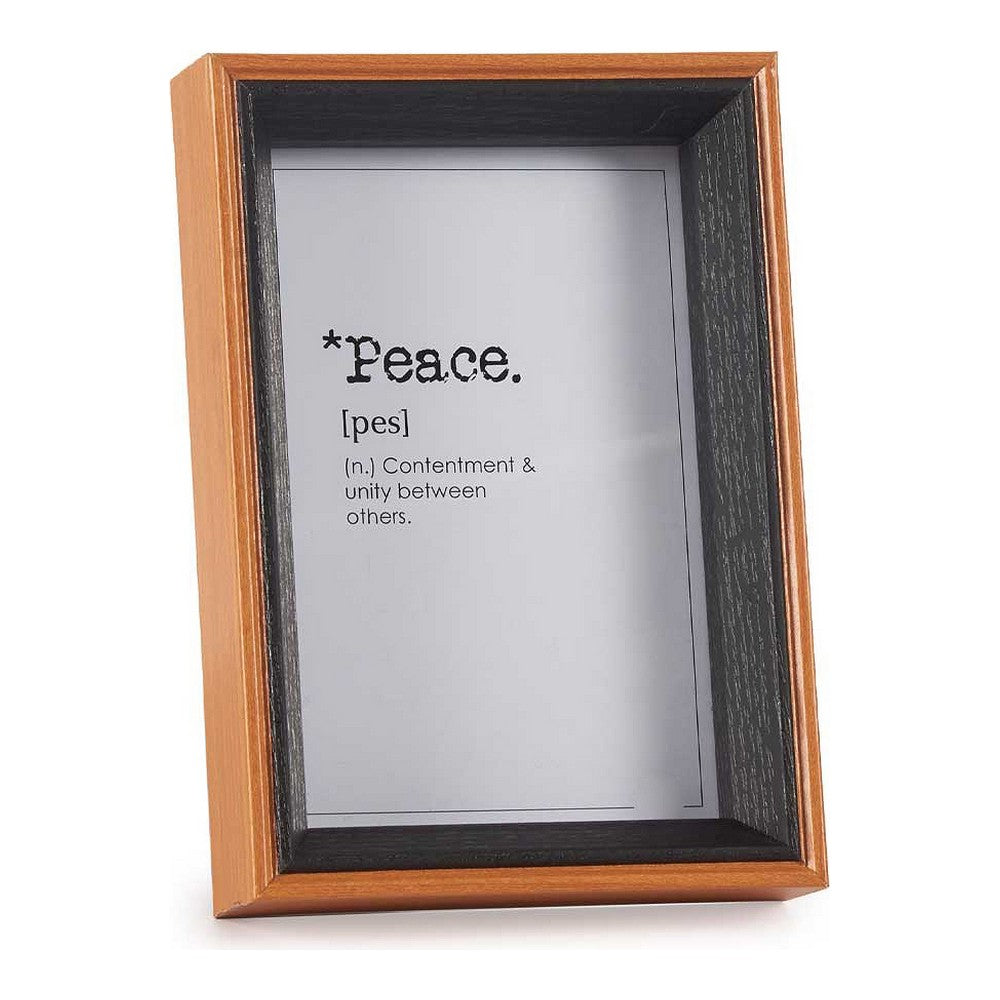 Cornice Portafoto Nero Marrone Vetro Legno MDF (3 x 17 x 12 cm)