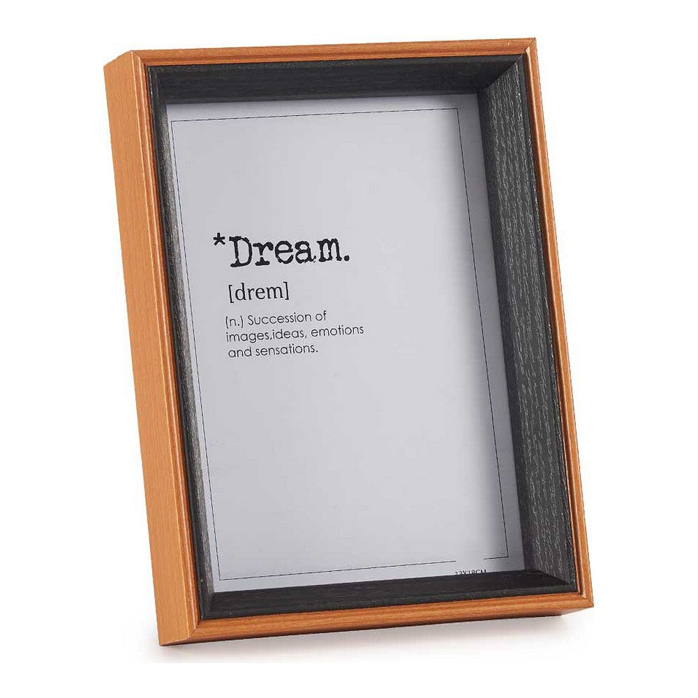 Cornice Portafoto Nero Marrone Vetro Legno MDF (3 x 20 x 15 cm)