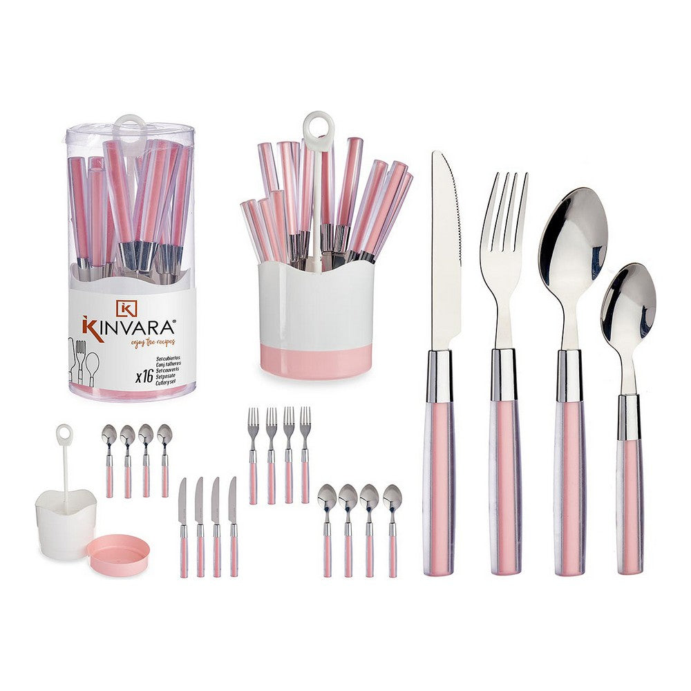 Set di Posate Rosa Acciaio inossidabile PS (16 Pezzi)