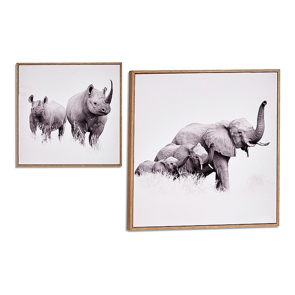 Quadro elefanti Con cornice animali Legno Truciolare (31 x 2 x 31 cm)