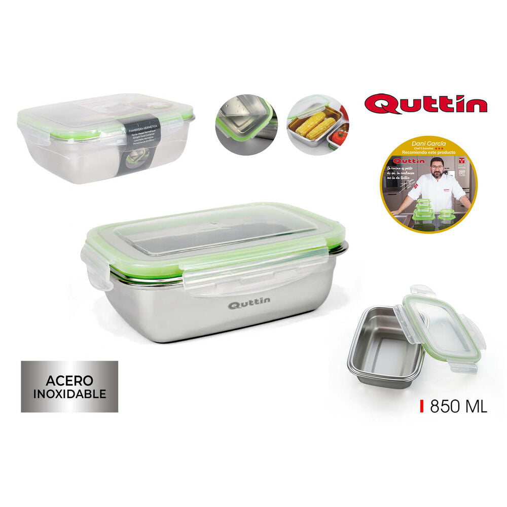 Porta pranzo Quttin Dreptunghiular Chiusura ermetica (850 ml)