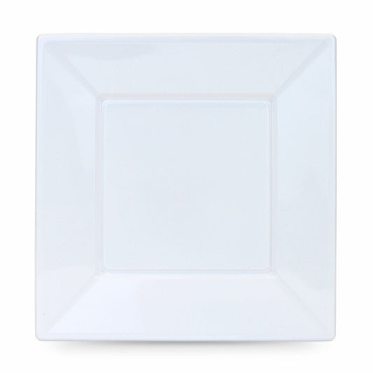 Set di piatti riutilizzabili Algon Quadrato Bianco Plastica 23 x 23 x 2 cm (24 Unità)