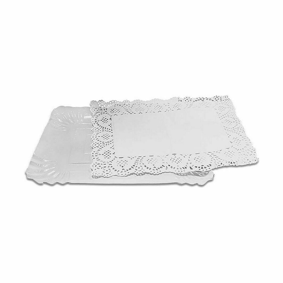 Set di vassoi per alimenti Algon Bianco Rettangolare 4 Pezzi 15 x 22 x 1 cm (48 Unità)