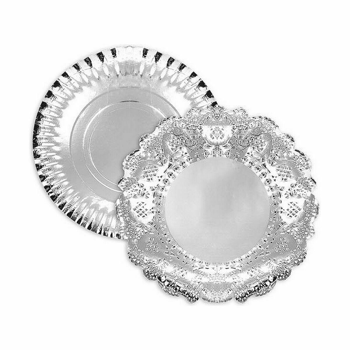 Vassoio per aperitivi Algon Rotonda Argentato 23 x 23 x 1,5 cm (48 Unità)