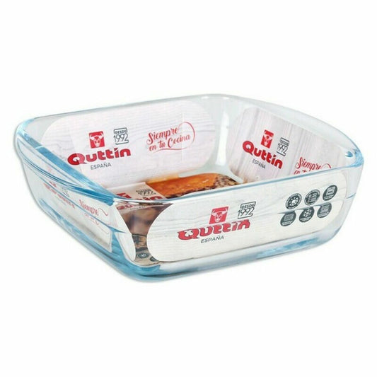 Teglia da Cucina Quttin 66603 1,1 L Vetro Quadrato 1,1 L 19,7 x 16,8 x 5,6 cm (10 Unità)